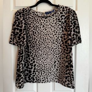 APT. 9 Black and White Leopard Print Blouse - Woman’s Sz XL